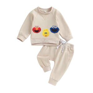 Sesame Street Sweater Cookie Pants First Birthday Elmo Outfit Clothes Leggings